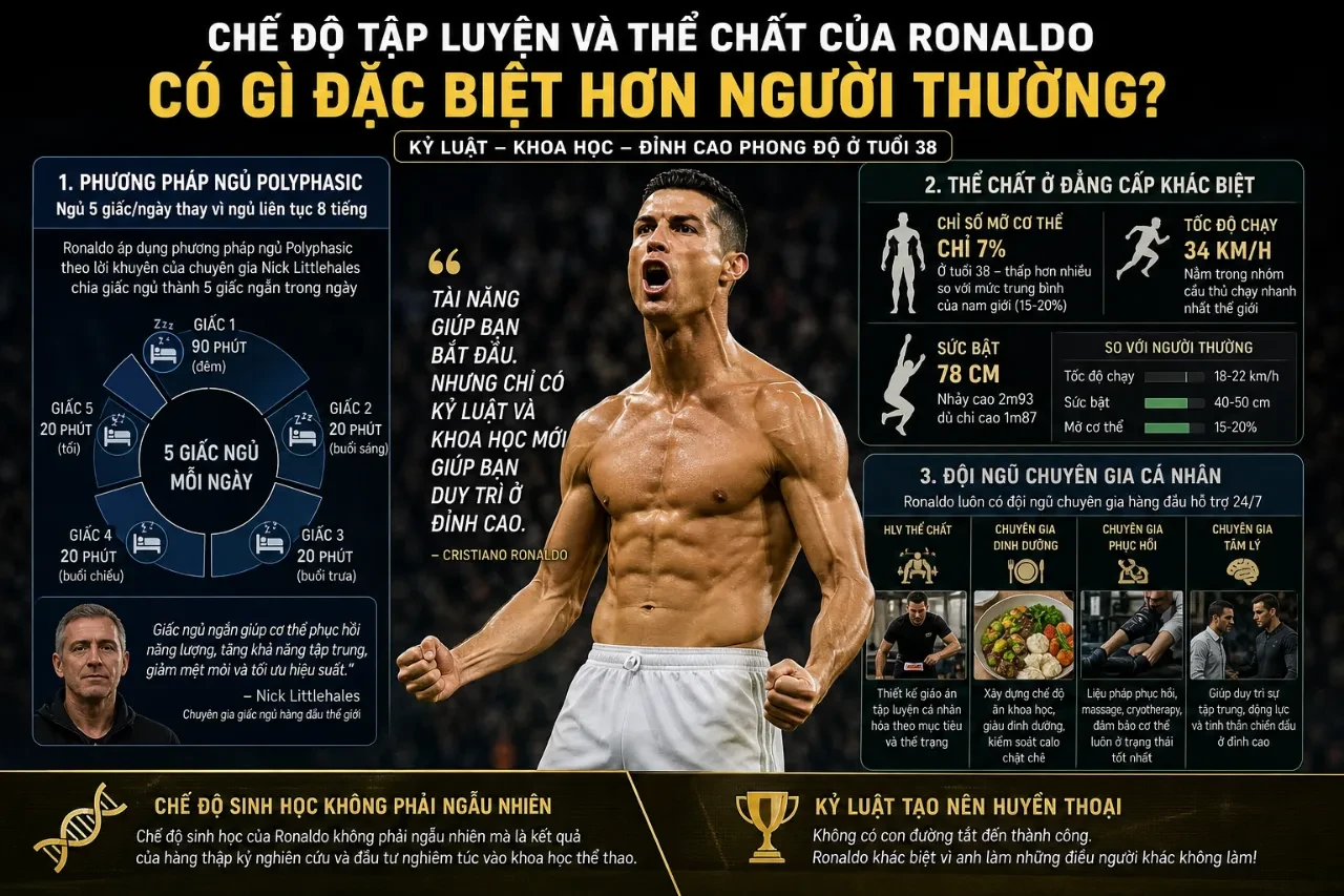 Siêu sao Cristiano Ronaldo khoe thể hình săn chắc nhờ chế độ ăn tập khắt khe