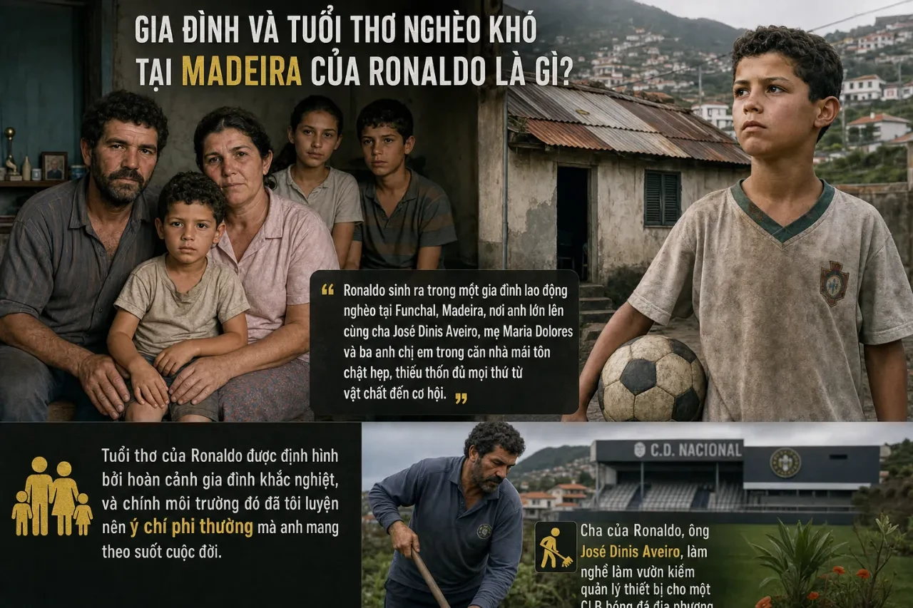 Cristiano Ronaldo thời niên thiếu bên gia đình tại quê nhà Madeira