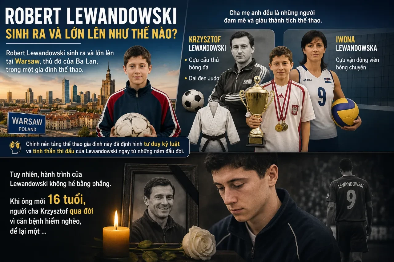 Tiền đạo Robert Lewandowski thời niên thiếu tập luyện bóng đá kiên trì tại quê nhà Ba Lan