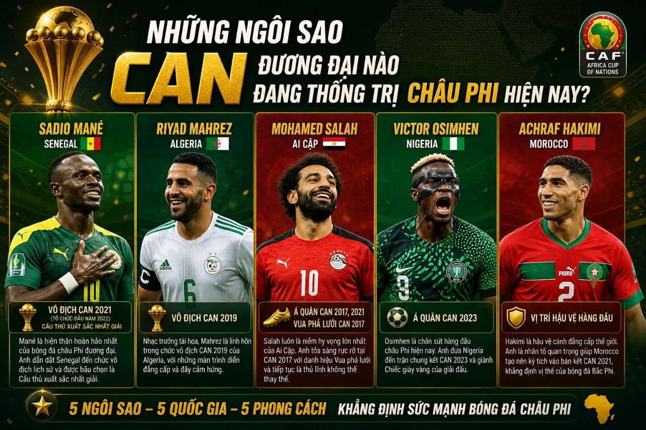 Chân dung các ngôi sao hàng đầu bóng đá châu Phi đang chinh chiến tại các câu lạc bộ châu Âu