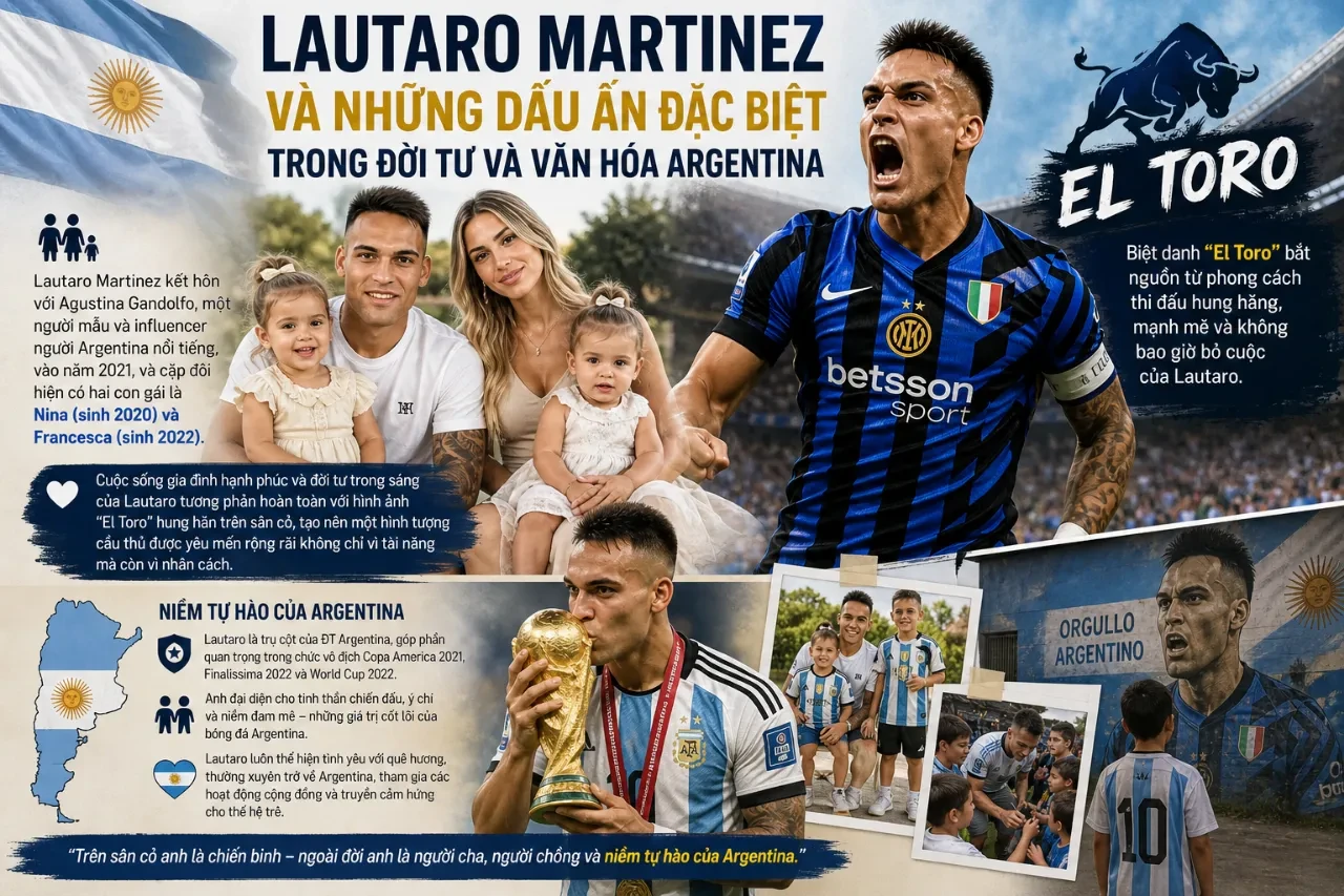 Lautaro Martinez cùng vợ Agustina Gandolfo và con gái nhỏ trong một sự kiện gia đình hạnh phúc