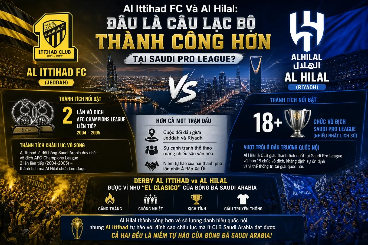 Trận tranh tài đỉnh cao giữa Al Ittihad và đối thủ Al Hilal tại giải quốc nội