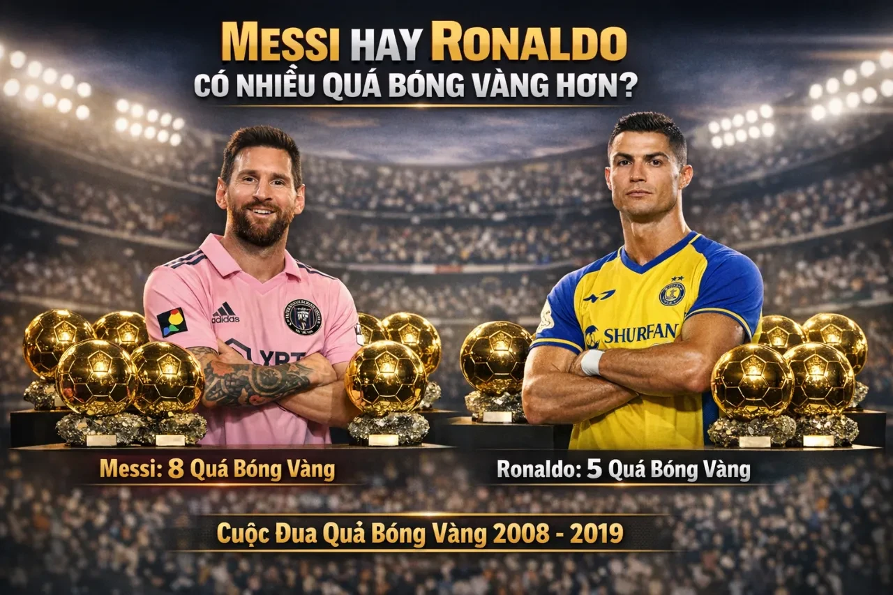 Siêu sao Lionel Messi rạng rỡ bên các danh hiệu Quả Bóng Vàng giành được trong sự nghiệp
