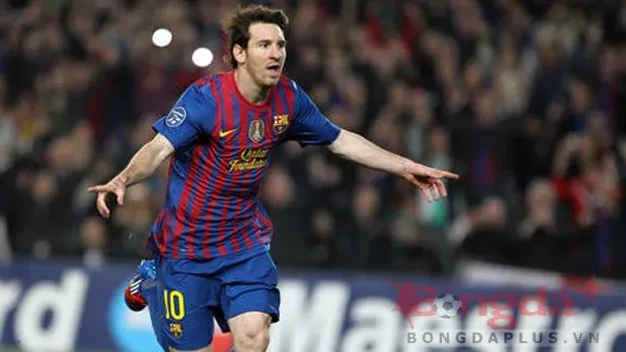 Messi ăn mừng bàn thắng lịch sử trong mùa giải kỷ nguyên bùng nổ 2011-2012