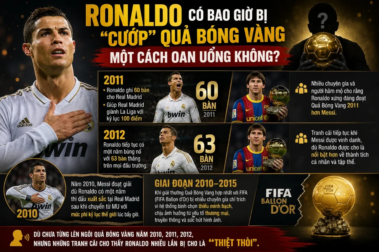 Siêu sao Cristiano Ronaldo trầm tư trước những cuộc tranh cãi quanh giải thưởng Quả Bóng Vàng