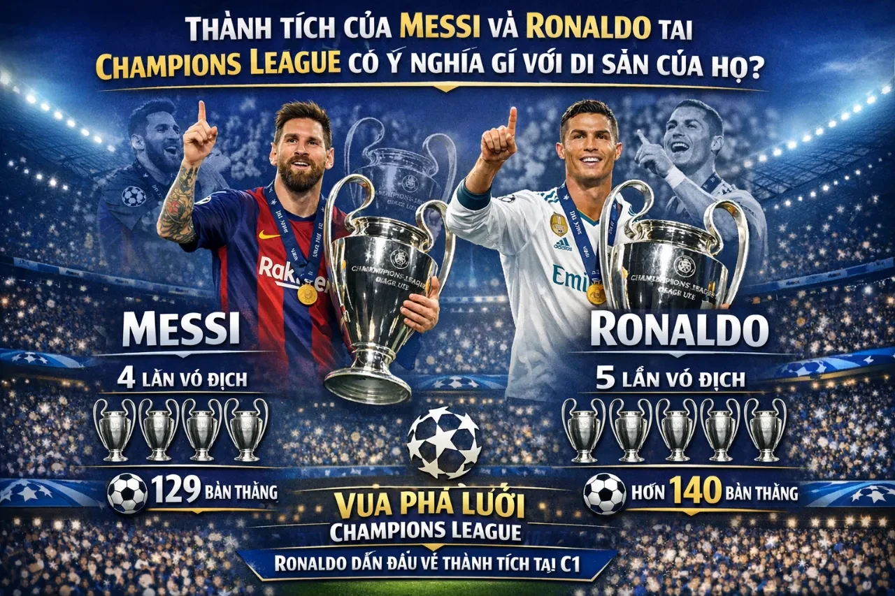 So Sánh Thống Kê Messi vs Ronaldo: Bàn Thắng, Kiến Tạo & Danh Hiệu – Ai Vĩ Đại Hơn?