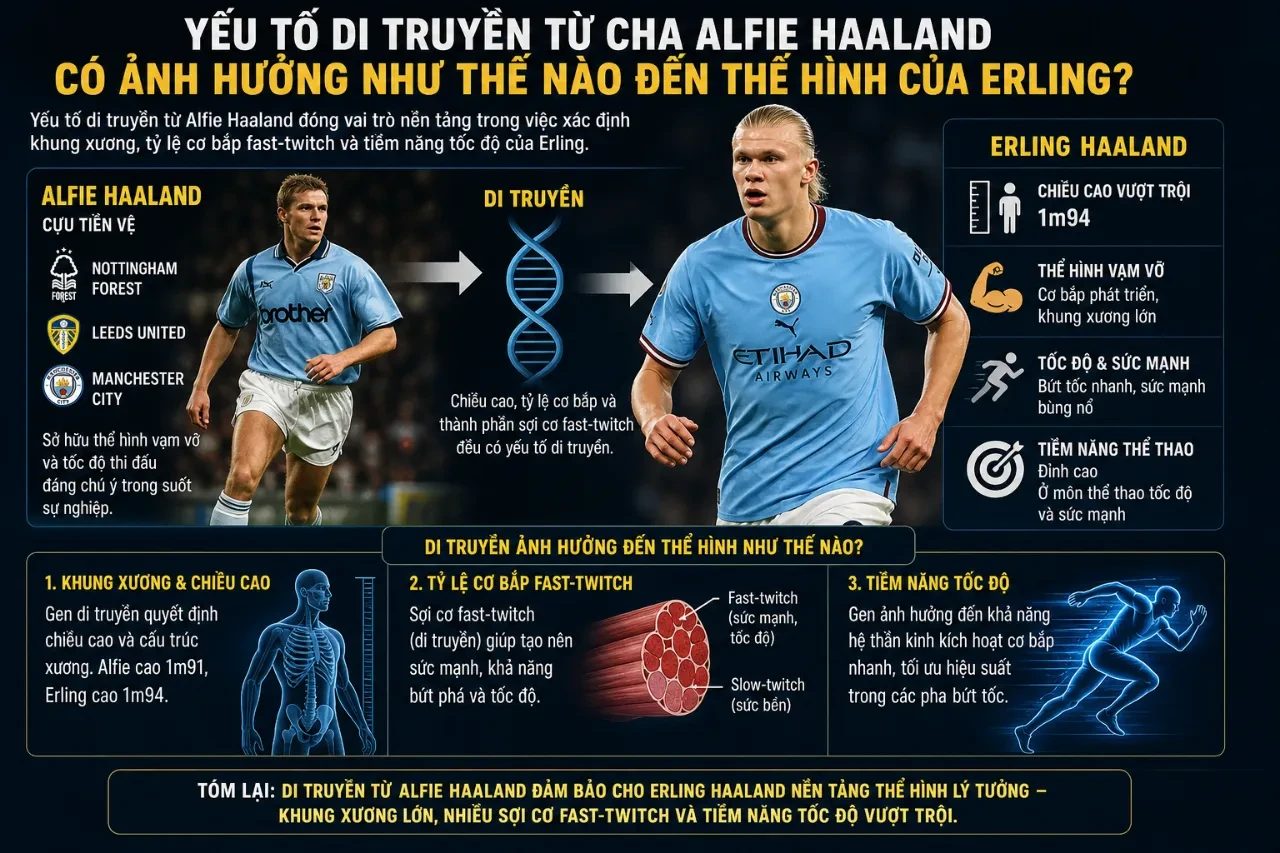 Huyền thoại Alfie Haaland chia sẻ kinh nghiệm thể lực và di truyền cho con trai Erling Haaland