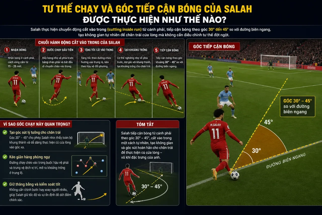 Giải Mã Kỹ Năng Dứt Điểm Của Mohamed Salah: Bí Quyết Đằng Sau Những Cú Cứa Lòng Chân Trái Huyền Thoại