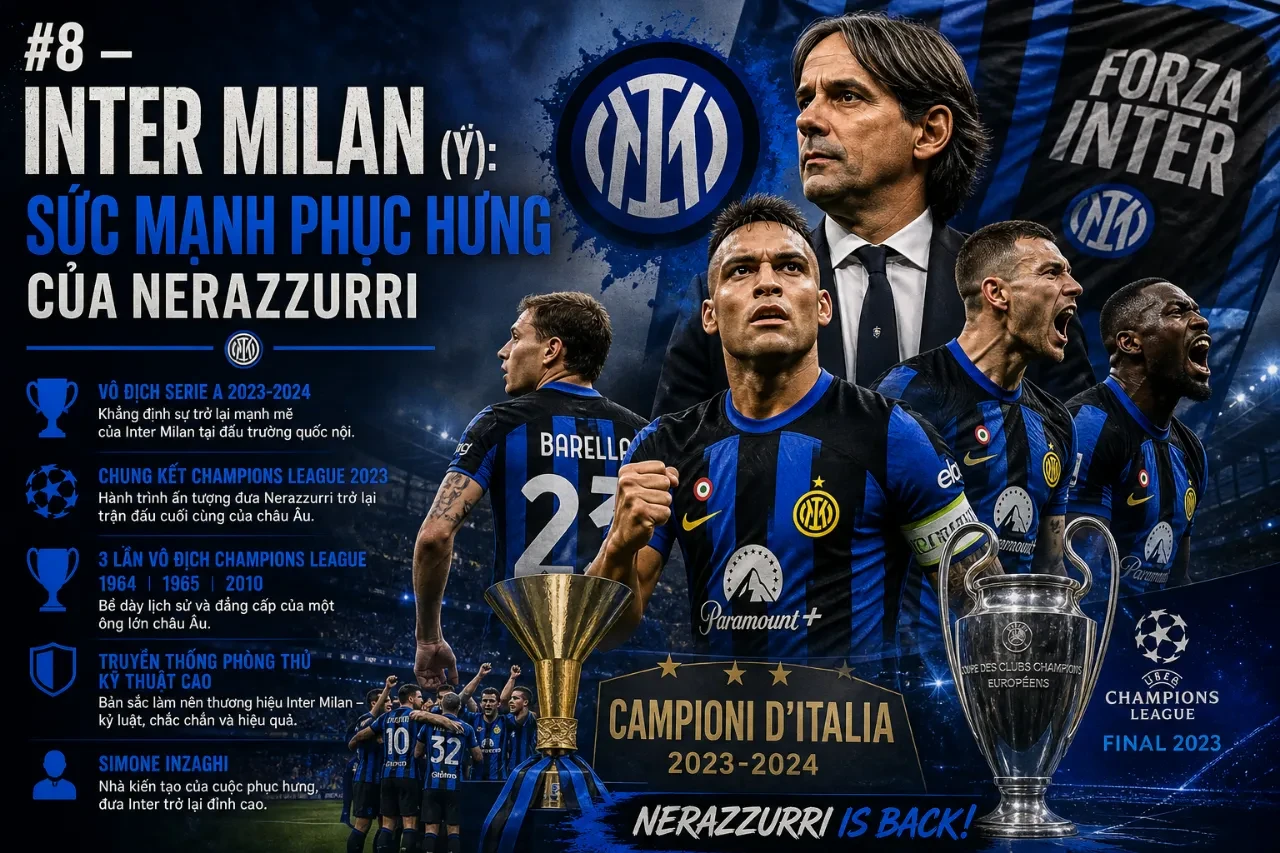 Đội hình Inter Milan ăn mừng chiến thắng derby thành Milan tại Serie A