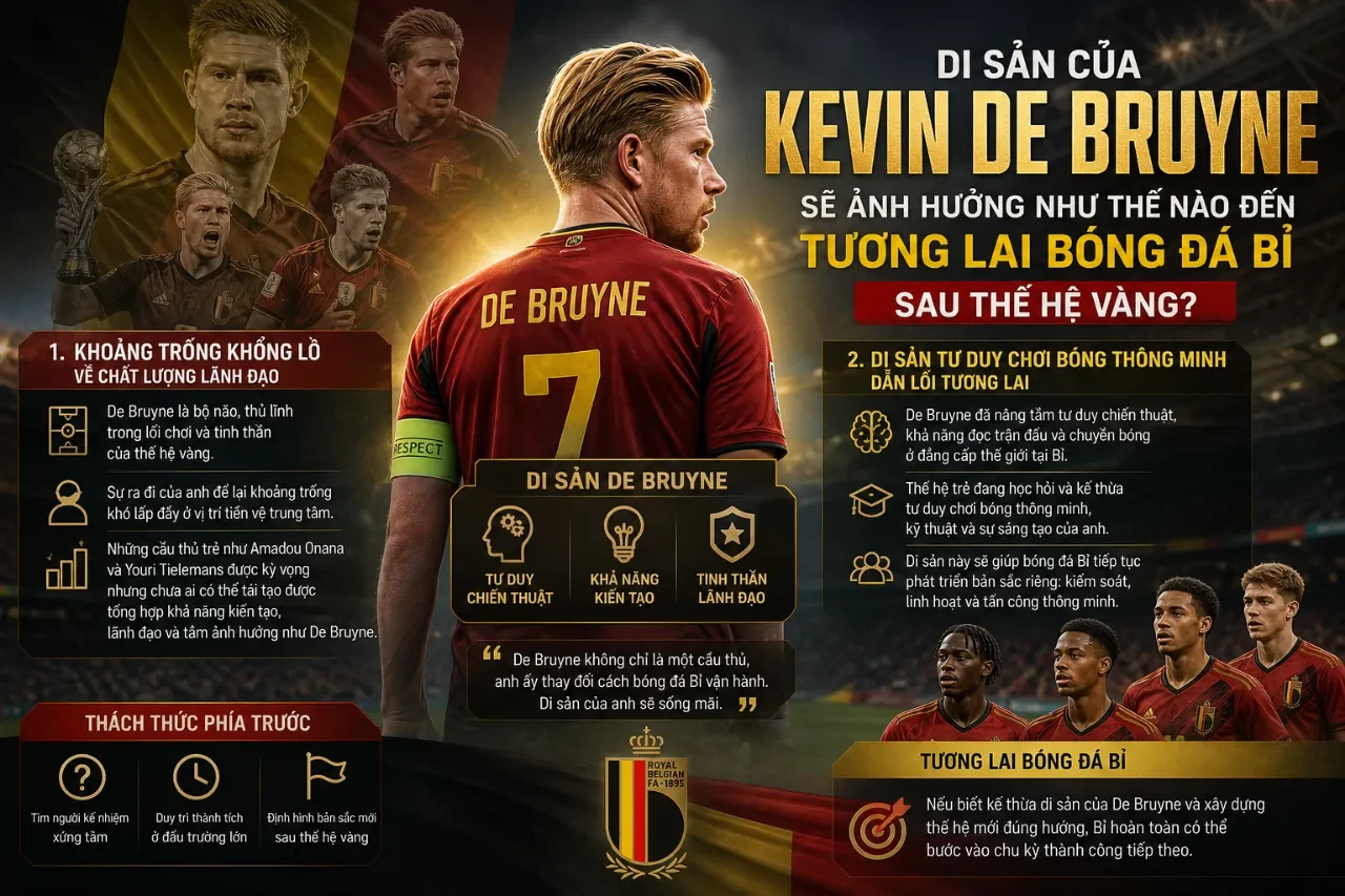 Thế hệ tài năng trẻ bóng đá Bỉ tập luyện nỗ lực kế thừa di sản của Kevin De Bruyne