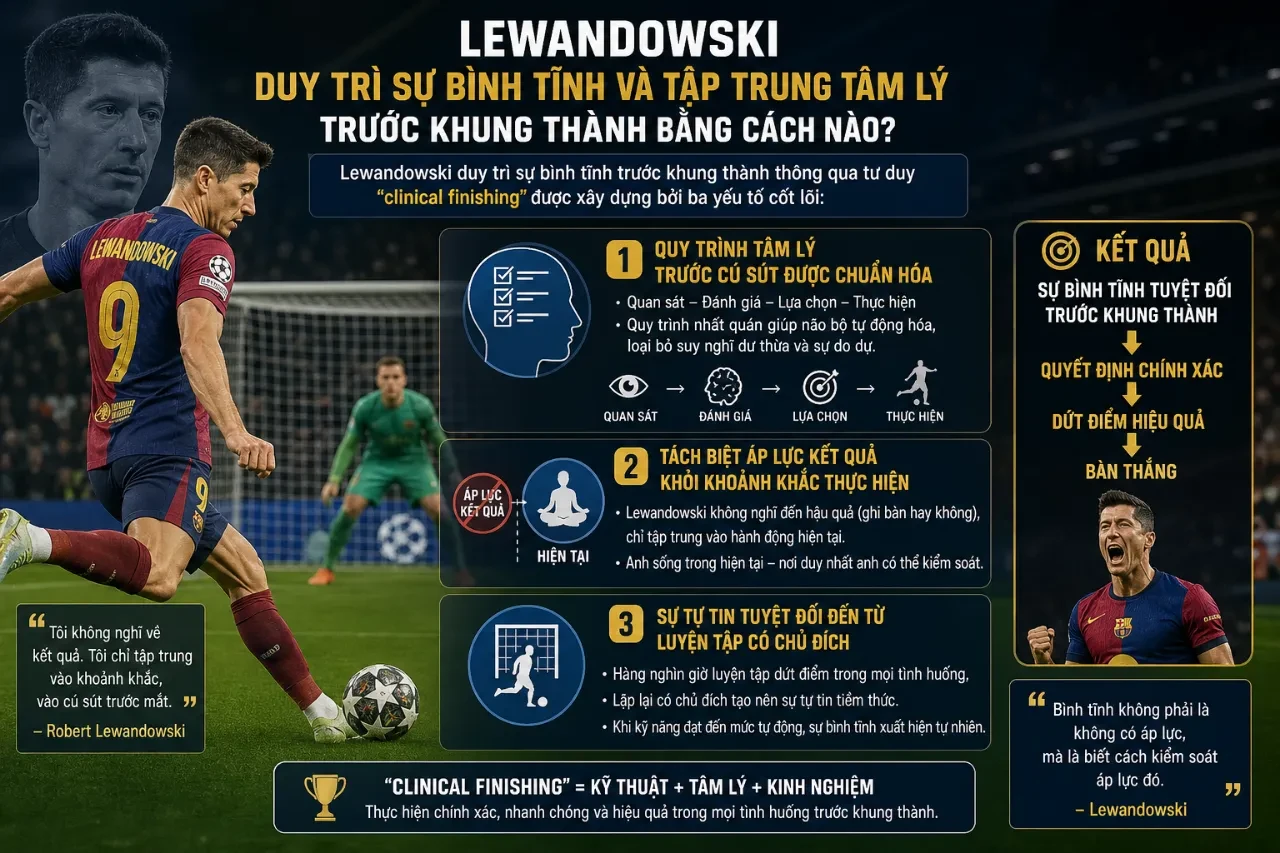 Sự tập trung cao độ thể hiện rõ trên gương mặt Robert Lewandowski trước khi dứt điểm