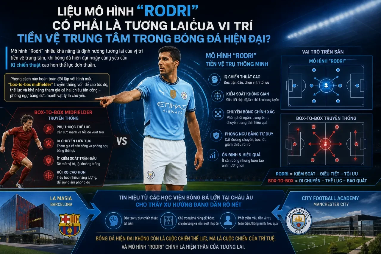Rodri thi đấu nổi bật khẳng định vai trò mẫu tiền vệ trung tâm thế hệ mới