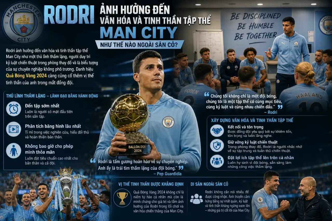 Rodri ăn mừng chiến thắng và thể hiện vai trò thủ lĩnh tinh thần tại Man City