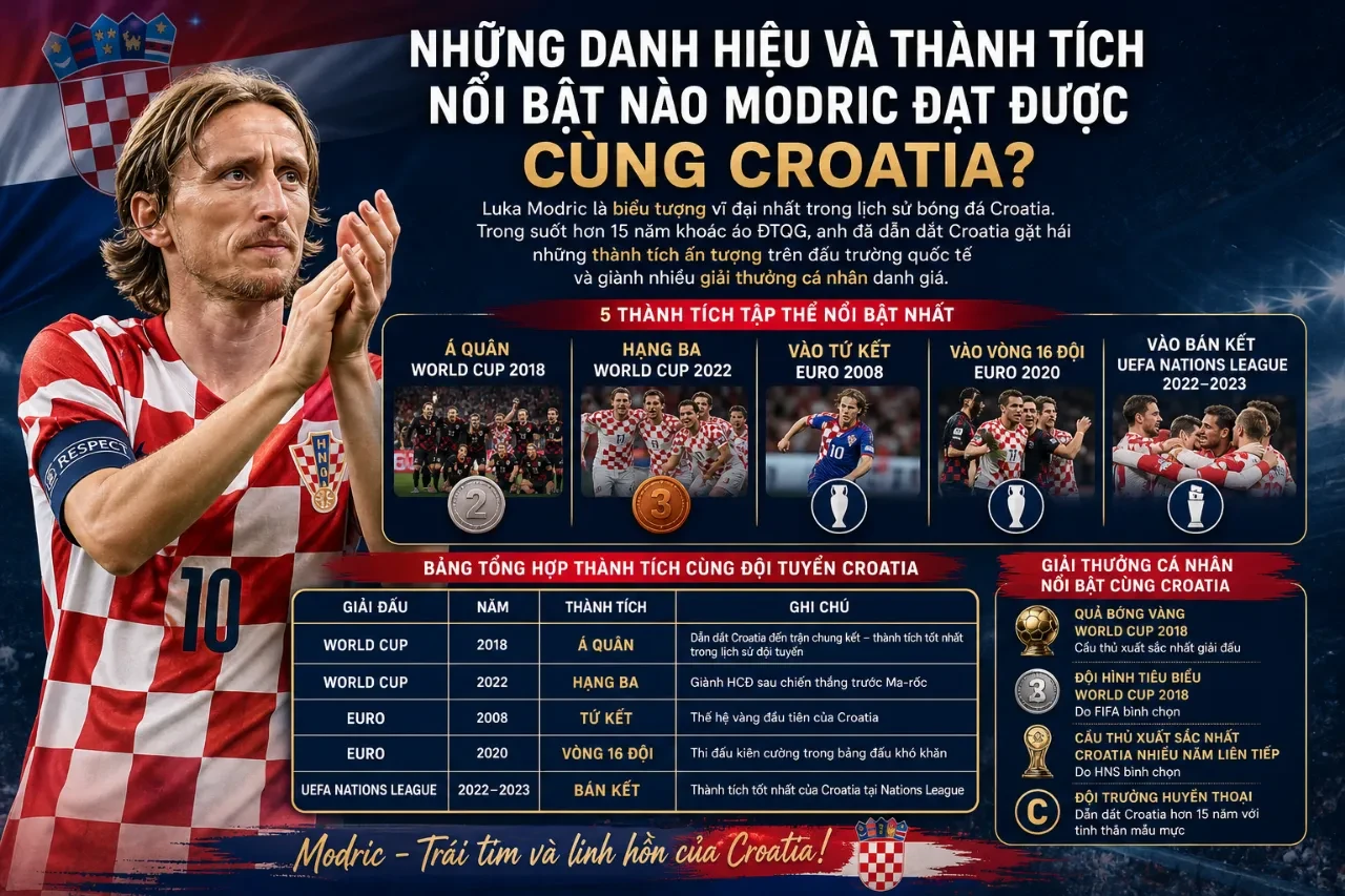 Luka Modric và Hành Trình Huyền Thoại Cùng Đội Tuyển Croatia: Từ Á Quân World Cup Đến Cột Mốc 200 Trận Lịch Sử