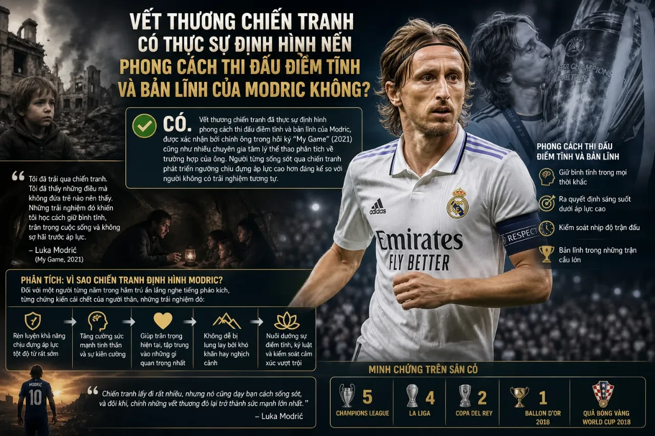 Luka Modric bình tĩnh xử lý bóng và điều phối lối chơi trên sân