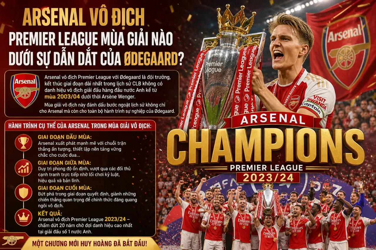 Tổng Hợp Danh Hiệu Martin Ødegaard: Từ Chức Vô Địch Premier League Đến Cúp Champions League