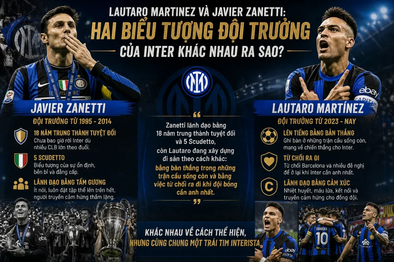 Javier Zanetti trao băng đội trưởng Inter Milan cho Lautaro Martinez trong sự kiện kỷ niệm