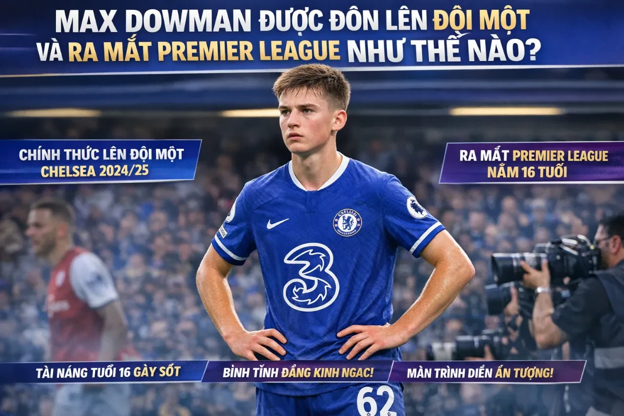 Khoảnh khắc thần đồng Max Dowman chuẩn bị vào sân thi đấu cho đội một