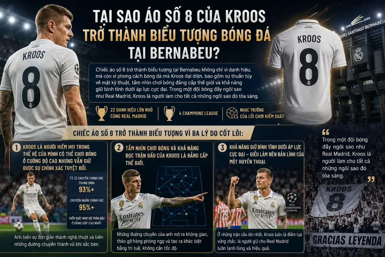 Toni Kroos giơ tay chào khán giả Bernabeu trong trận đấu chia tay sự nghiệp