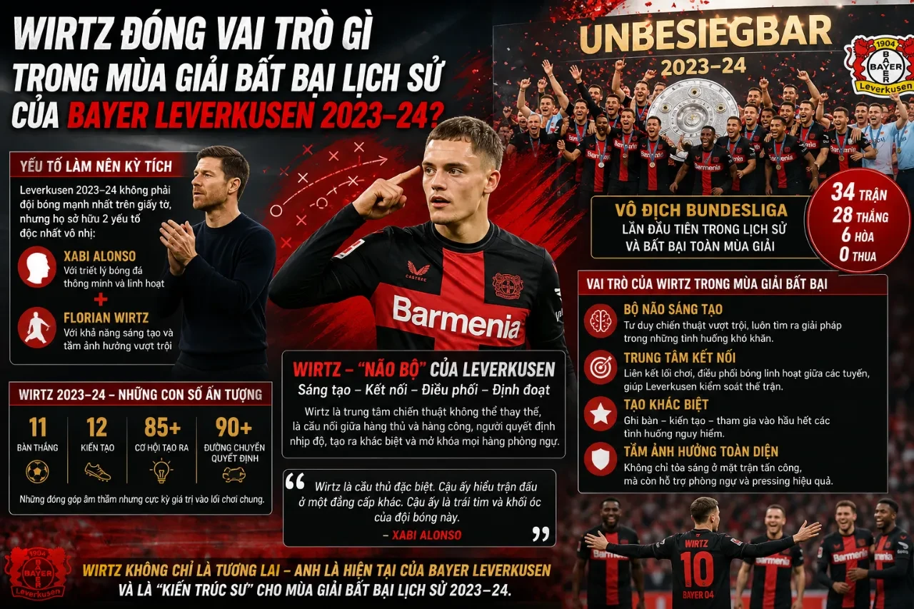 Florian Wirtz ăn mừng chức vô địch Bundesliga đầy thăng hoa cùng Bayer Leverkusen