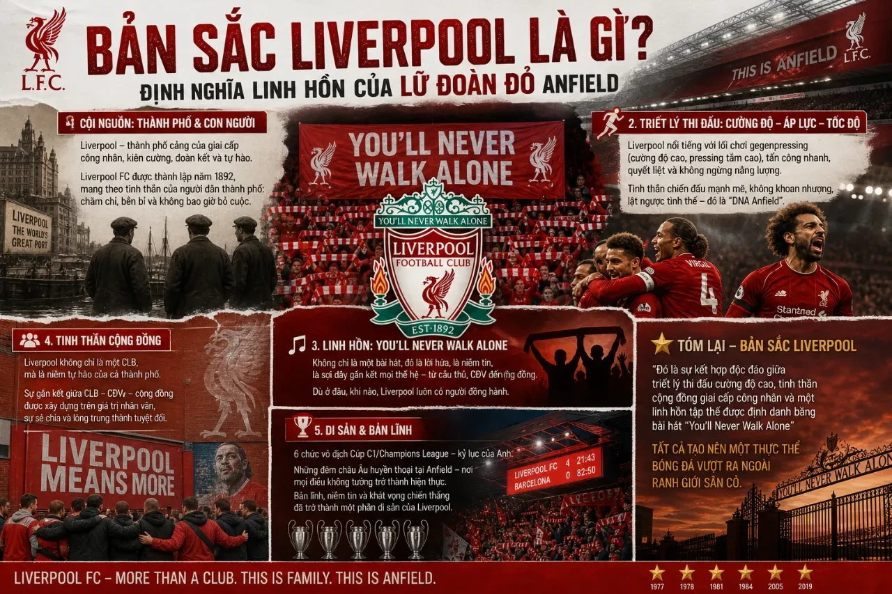 Bản Sắc Liverpool: Khám Phá Tinh Thần Chiến Đấu Bất Khuất Của Lữ Đoàn Đỏ Anfield