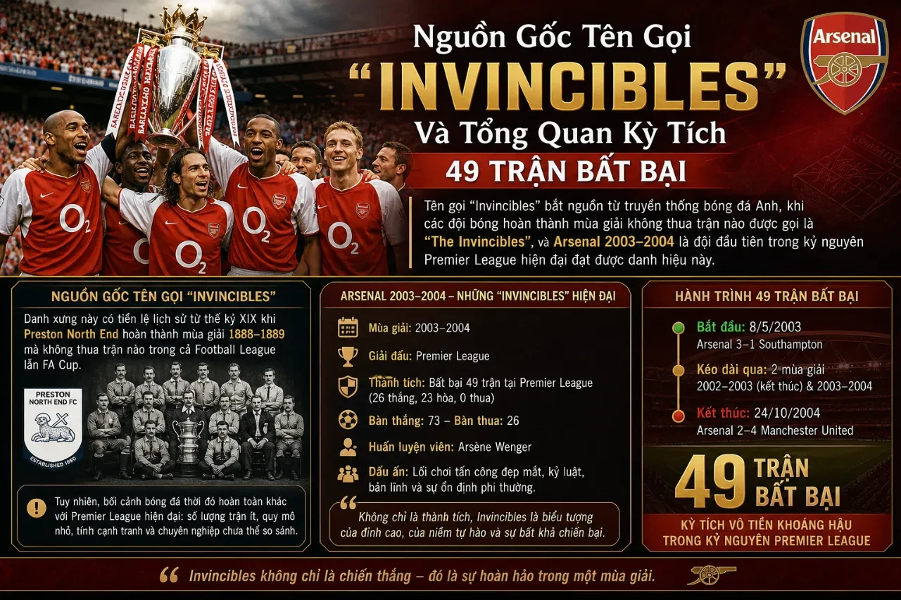 Chuỗi 49 Trận Bất Bại Của Arsenal Invincibles: Kỳ Tích Vô Tiền Khoáng Hậu Trong Lịch Sử Premier League