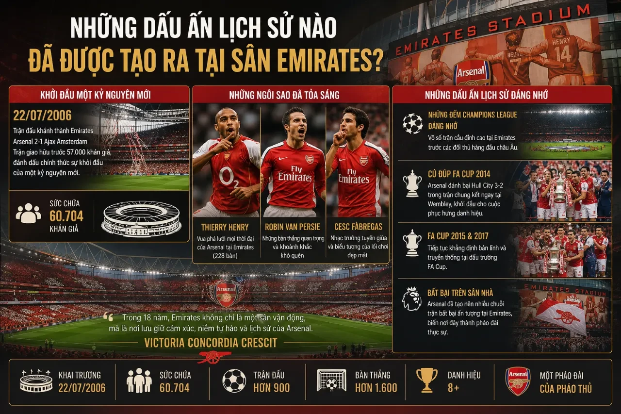 Sân Emirates và Thánh Địa Cũ Highbury: So Sánh Hai Ngôi Nhà Huyền Thoại Của Arsenal