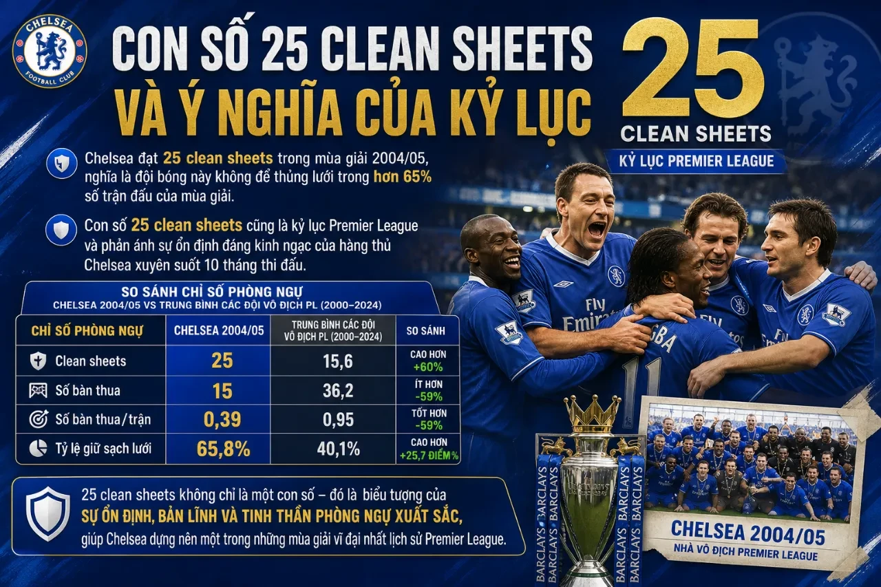 Con Số 25 Clean Sheets Và Ý Nghĩa Của Kỷ Lục