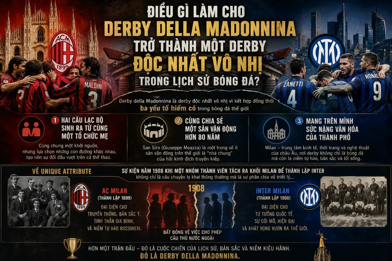 Toàn cảnh khán đài rực rỡ sắc màu trong một trận đấu đỉnh cao của Derby della Madonnina tại sân San Siro