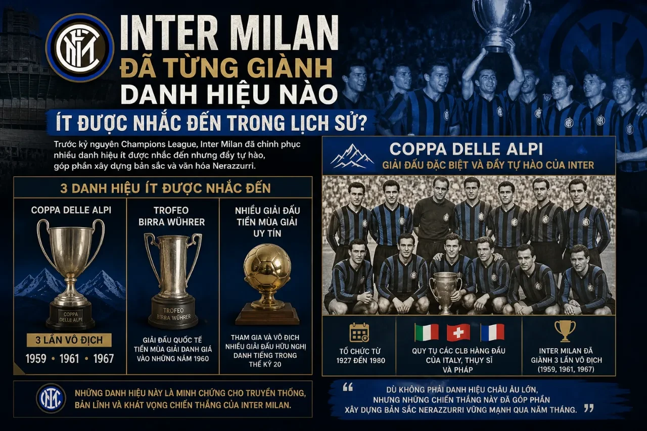 Thống Kê Thành Tích Inter Milan: Toàn Bộ Danh Hiệu & Kỷ Lục Của Nerazzurri Qua Các Thời Đại