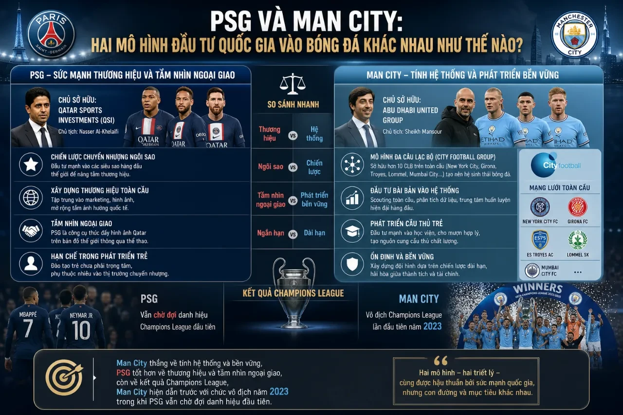 Quỹ Đầu Tư Qatar QSI Đã Lột Xác PSG Như Thế Nào: Từ Đội Bóng Chật Vật Đến Bá Chủ Champions League