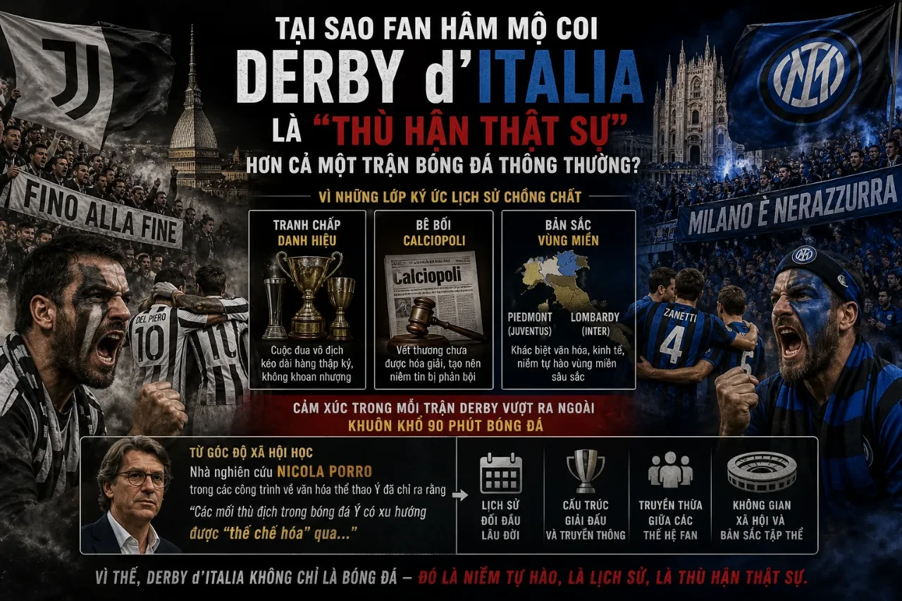 Derby dItalia – Siêu Kinh Điển Nước Ý: Toàn Bộ Lịch Sử Thù Hận Giữa Juventus và Inter Milan