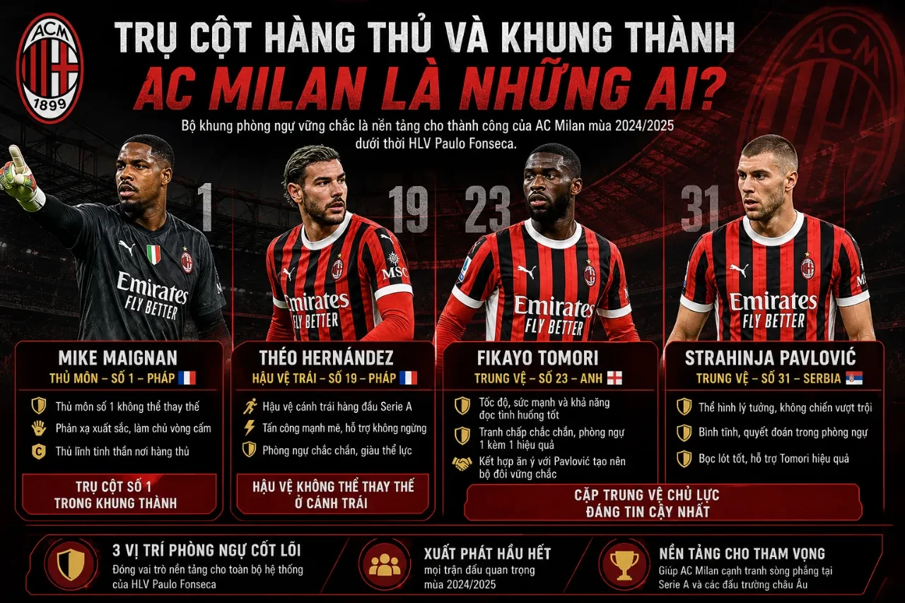 Hệ thống phòng ngự AC Milan trong một trận đấu căng thẳng