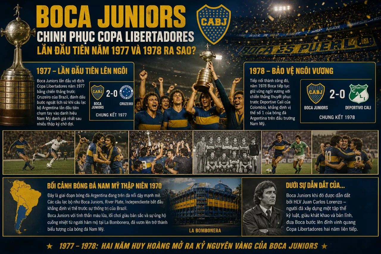 Cầu thủ Boca Juniors mừng bàn thắng lịch sử tại sân vận động La Bombonera