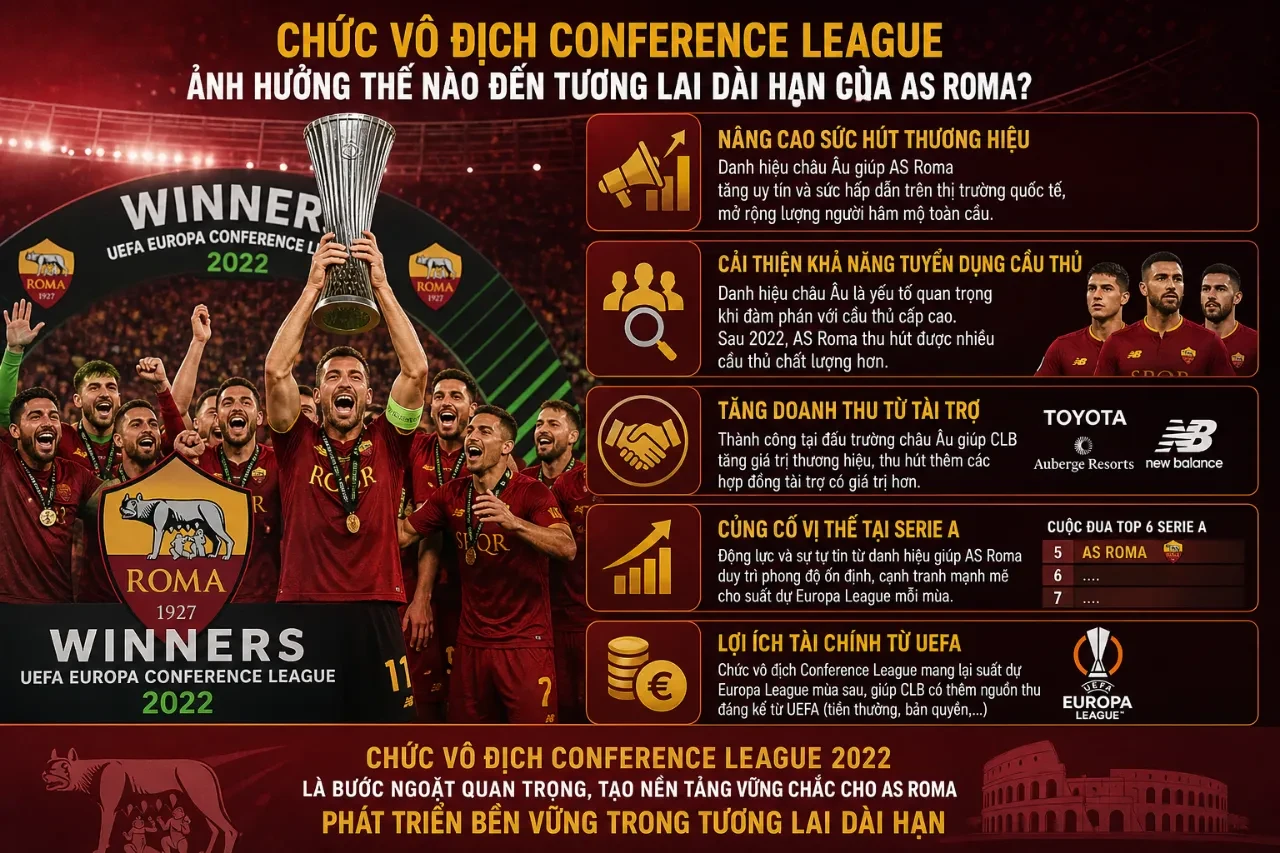 AS Roma Và Những Kỷ Lục Lịch Sử Khi Lần Đầu Đăng Quang UEFA Conference League