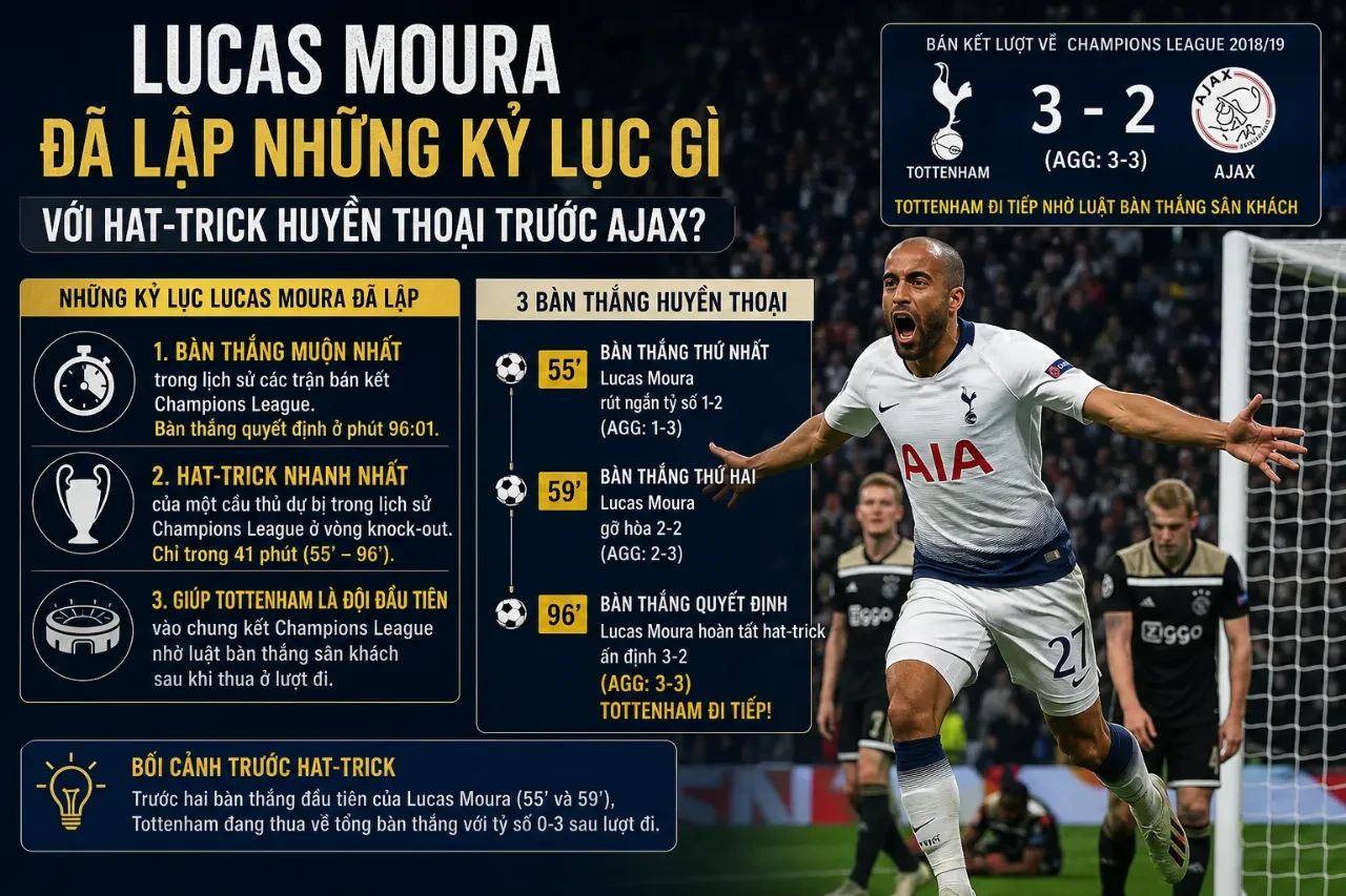 Lucas Moura Đã Lập Những Kỷ Lục Gì Với Hat-trick Huyền Thoại Trước Ajax?