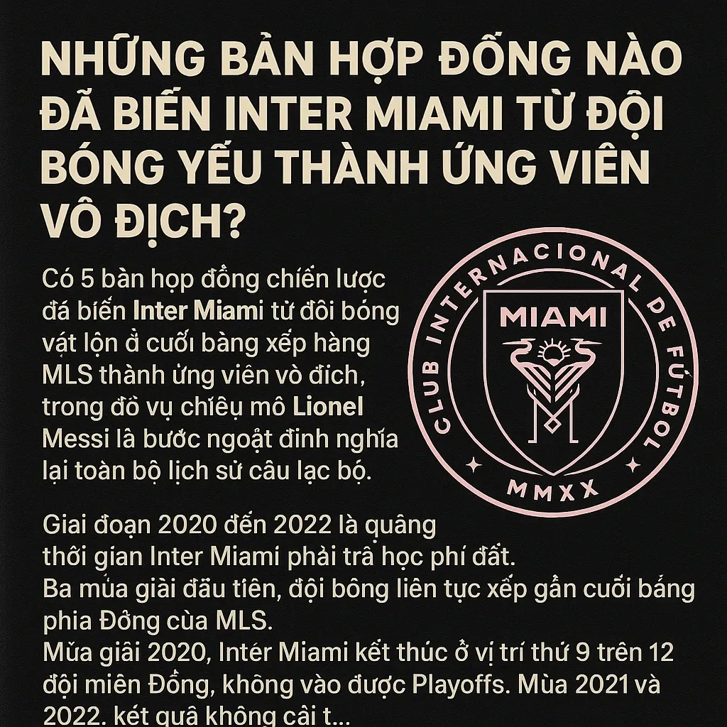 Những Bản Hợp Đồng Nào Đã Biến Inter Miami Từ Đội Bóng Yếu Thành Ứng Viên Vô Địch