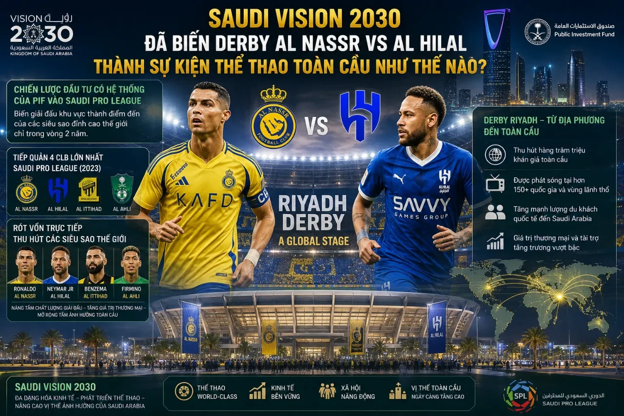 Saudi Vision 2030 và ảnh hưởng tới Derby Riyadh