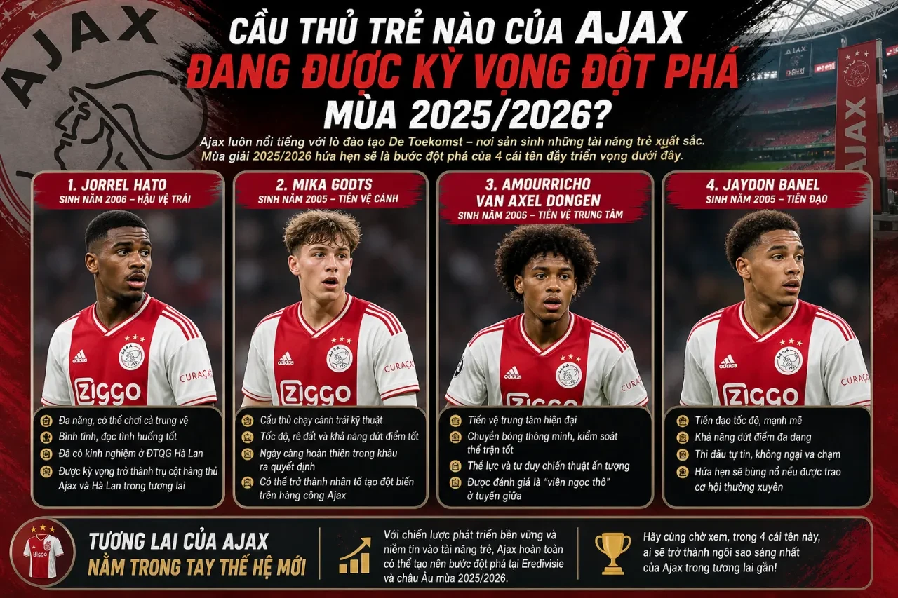 Cầu thủ trẻ tài năng trưởng thành từ học viện Ajax