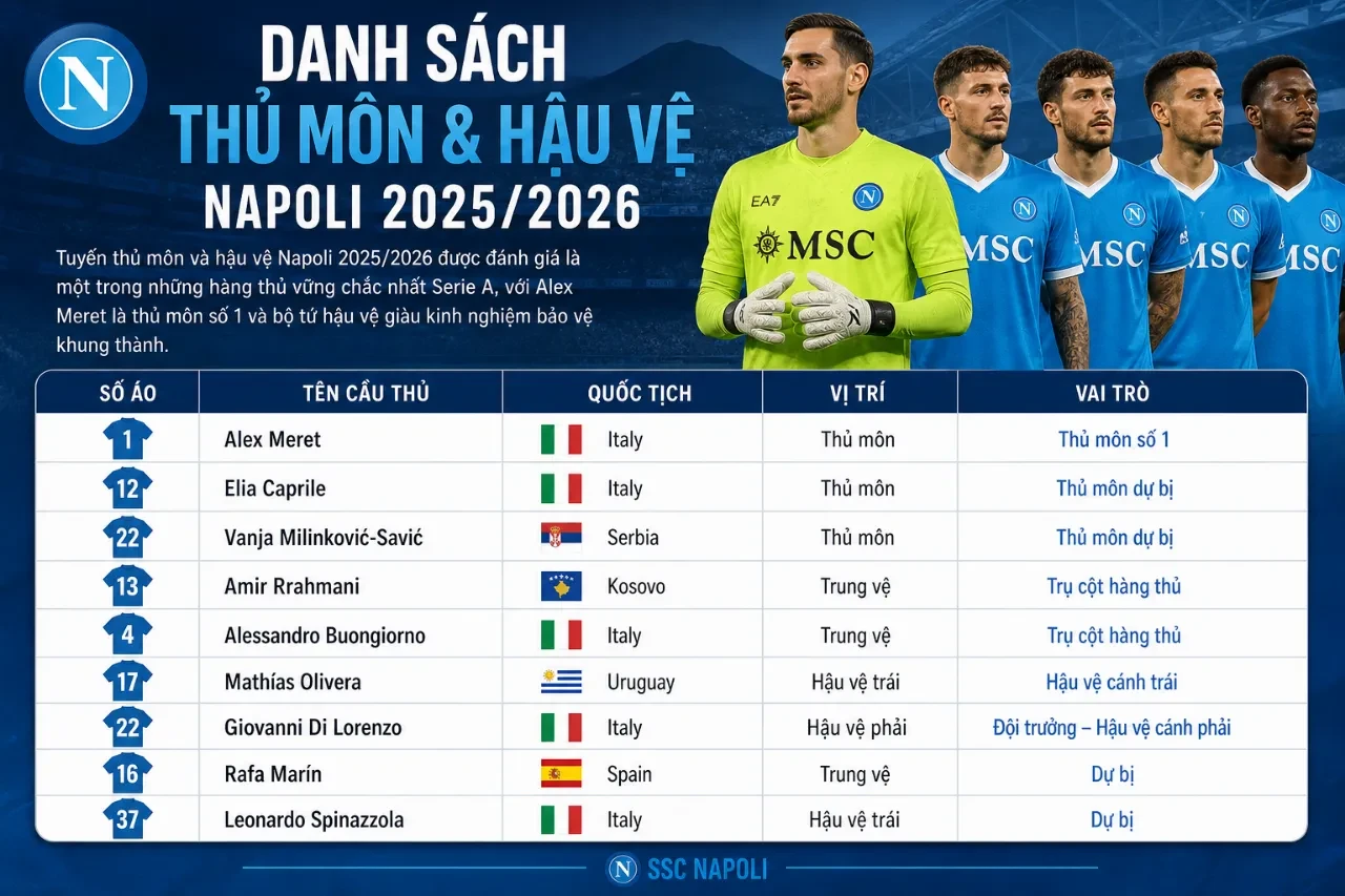 Hệ thống phòng ngự và thủ môn của câu lạc bộ Napoli