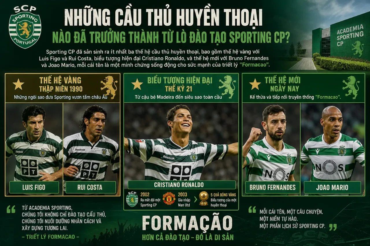 Cầu thủ huyền thoại trưởng thành từ lò đào tạo Sporting CP