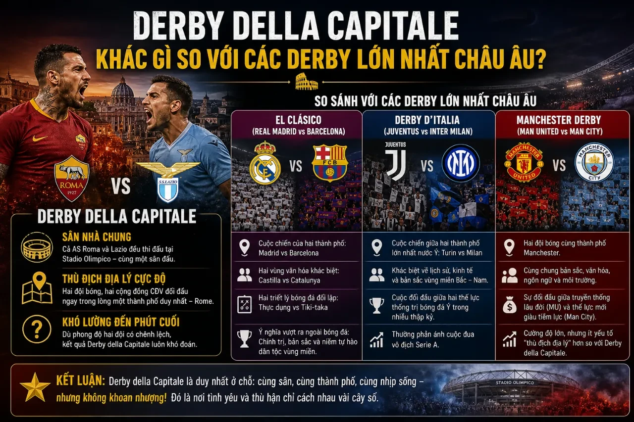 Sân vận động Olimpico rực rỡ dưới ánh đèn đêm trong trận đại chiến thành Rome