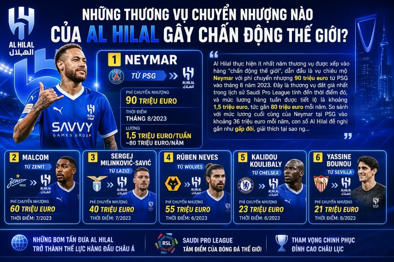 Tiền đạo ngôi sao Neymar trong màu áo thi đấu của câu lạc bộ Al Hilal tại Saudi Pro League