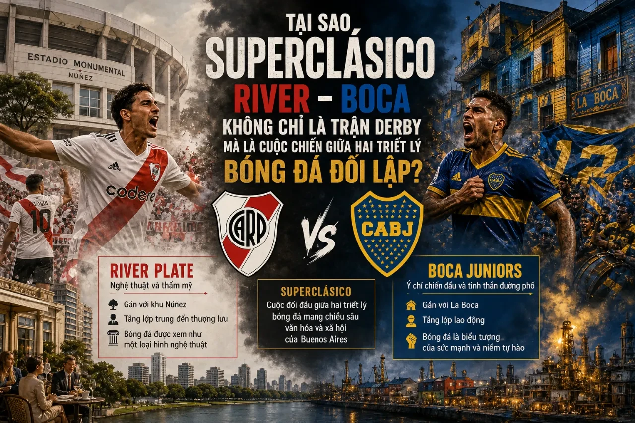 Tại Sao Superclásico River – Boca Không Chỉ Là Trận Derby Mà Là Cuộc Chiến Giữa Hai Triết Lý Bóng Đá Đối Lập?
