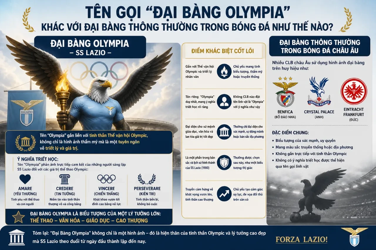 Khám Phá Ý Nghĩa Biểu Tượng Đại Bàng Olympia — Linh Hồn Và Bản Sắc Truyền Thống Của SS Lazio