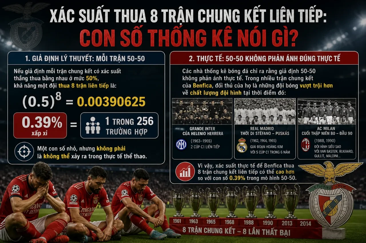 Biểu đồ phân tích xác suất thống kê các trận chung kết