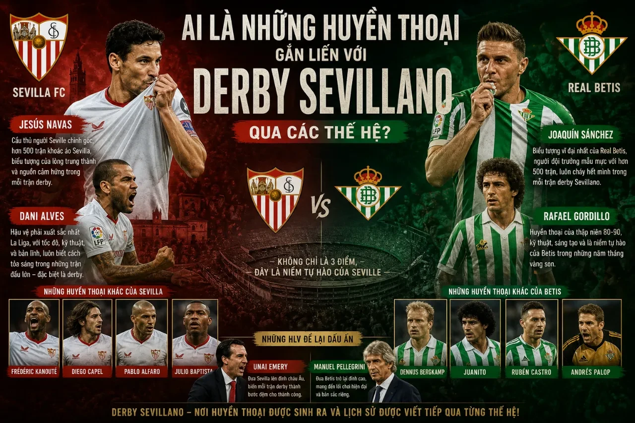 Các ngôi sao huyền thoại của Sevilla và Real Betis trong một khoảnh khắc đối đầu lịch sử