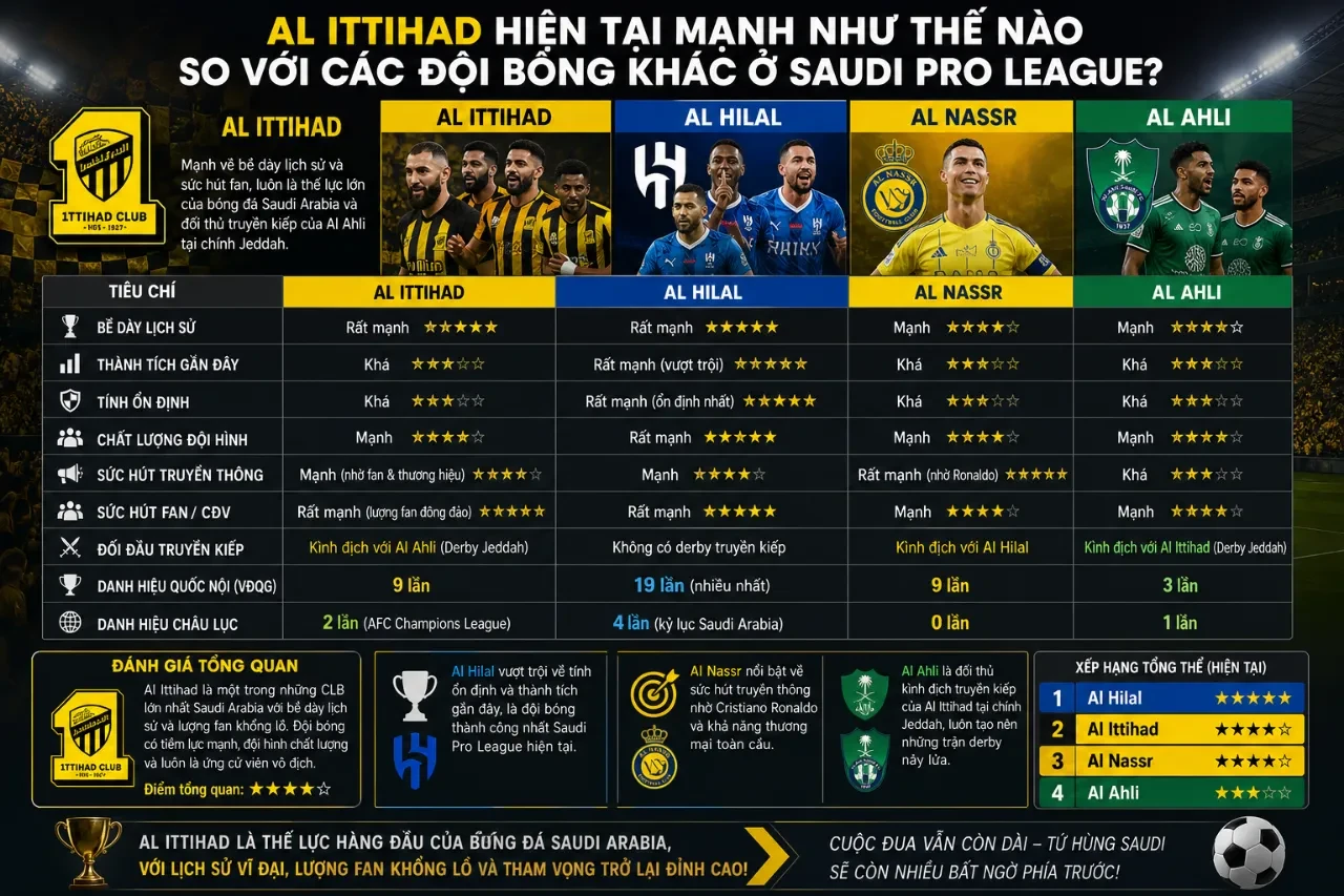 Đội hình ngôi sao Al Ittihad ăn mừng chiến thắng trước khán giả nhà Al Jawhara