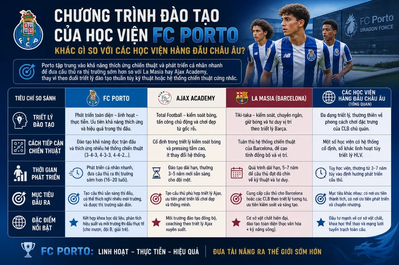 Hệ thống sân tập và trung tâm đào tạo cầu thủ trẻ hiện đại Olival của học viện FC Porto