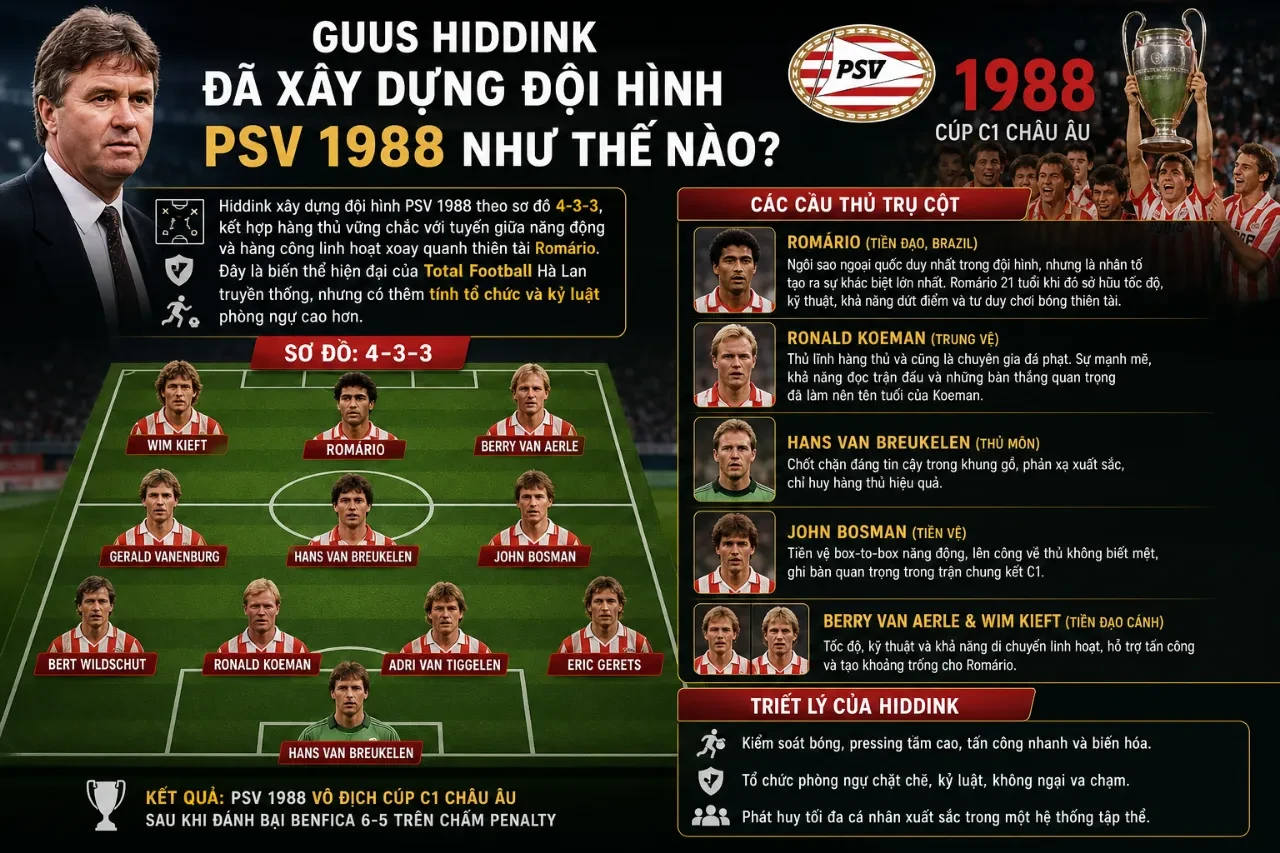 Cú Ăn Ba Lịch Sử 1988: Guus Hiddink Đã Đưa PSV Eindhoven Chinh Phục Đỉnh Cao Châu Âu Như Thế Nào?